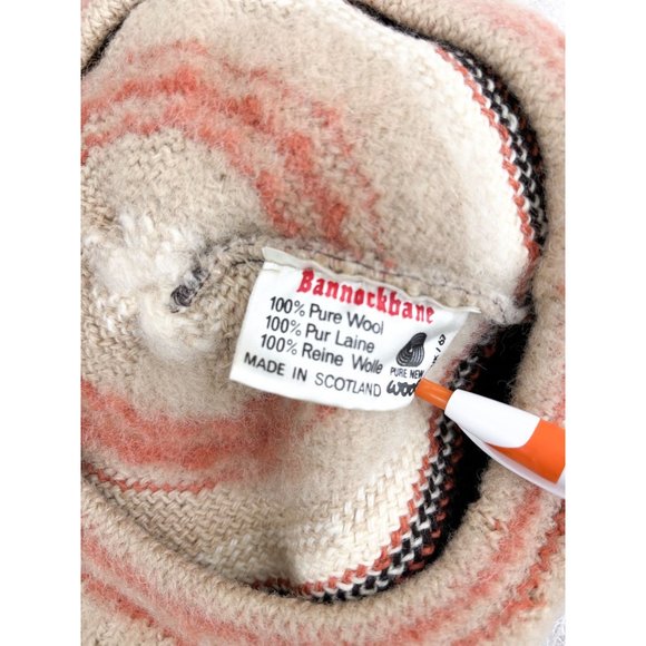 Bannockbane Wool Tam O'Shanter Pom Traditional Scottish Vintage Hat Brown Orange - Picture 5 of 5